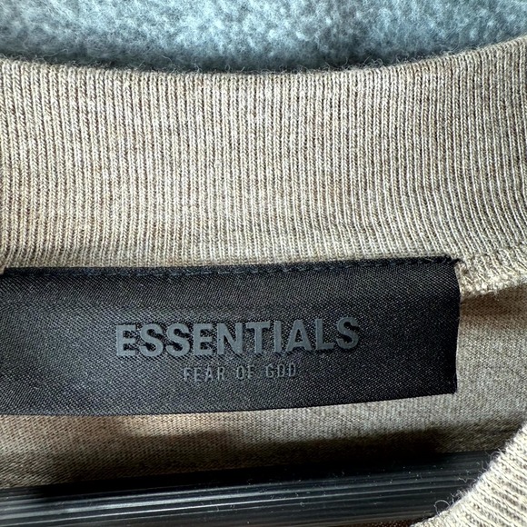Fear of God Essentials Oversized Sweatshirt Men's XS Oatmeal Relaxed Crew-Neck - Picture 4 of 11